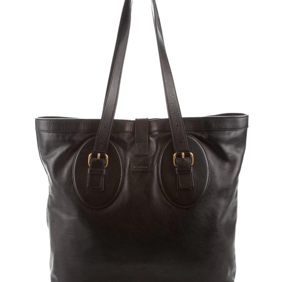 Yves Saint Laurent Black Leather Tote with Gold Hardware - Picture 2 of 6